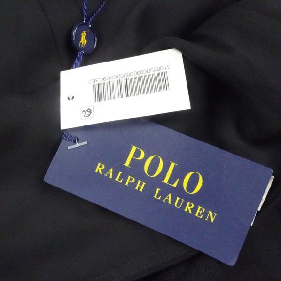 Polo Ralph Lauren Dress Womens 10 Lined Spaghetti Strap Black Wool Blend Flowy B - Picture 7 of 12